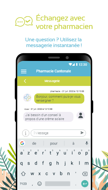 Application Pharmacie Cantonale - Messagerie