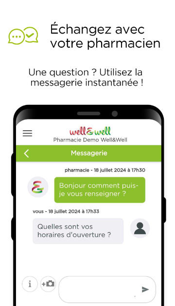 Application well&well les pharmaciens - Messagerie