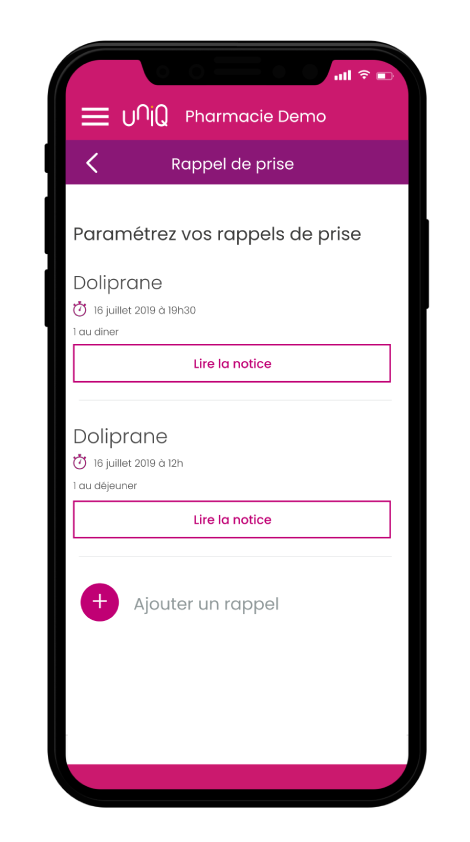 N’oubliez plus votre traitement avec le rappel de prise !